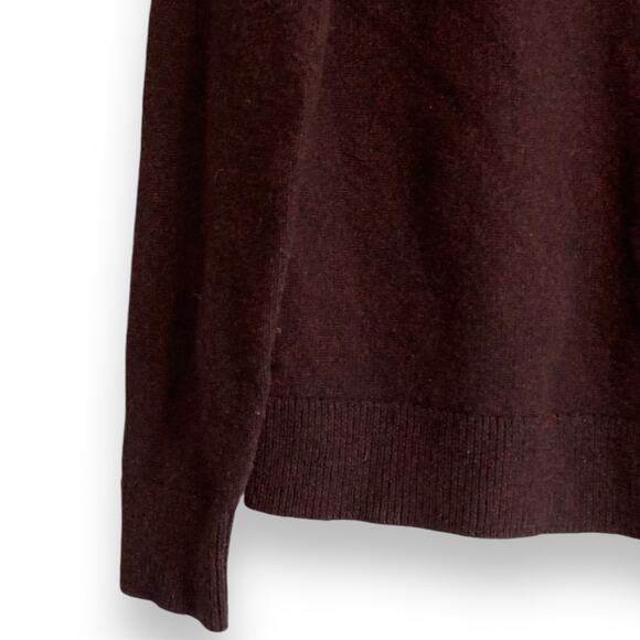 Womens Banana Republic Maroon Heather Moc Neck Recycled Wool Sweater Size Medium - Picture 9 of 16